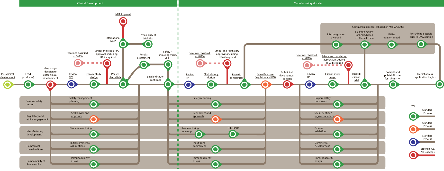 Select an area on the clinical development routemap to find out more.